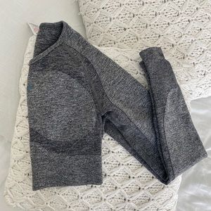 Gymshark Flex Sports Long Sleeve Charcoal/Teal Size Small
